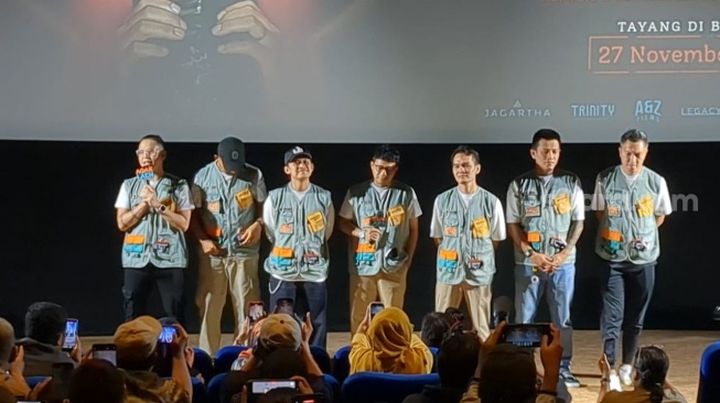 Suasana perilisan trailer 'Agak Laen: Menyala Pantiku' di XXI Plaza Senayan, Jakarta Pusat, Rabu, 8 Oktober 2025. [Suara.com/Adiyoga Priyambodo]