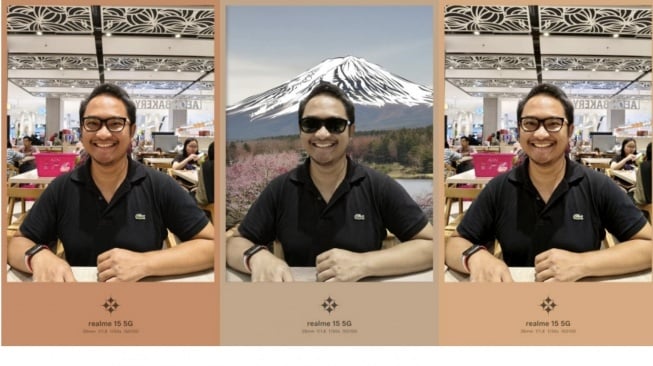 Normal -- AI Edit ubah latar dan tambah kacamata – Saran modifikasi oleh AI (Dok: realme)