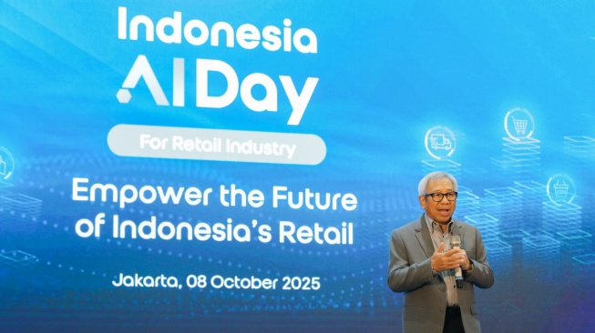 Muhammad Buldansyah, Director & Chief Business Officer Indosat Ooredoo Hutchison dalam Indonesia AI Day for Retail Industry, Jakarta, Rabu (8/10/2025). [Indosat]