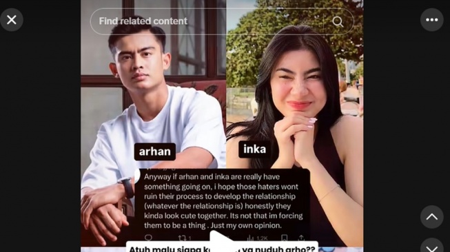 Pratama Arhan dengan perempuan bernama Inka (TikTok)