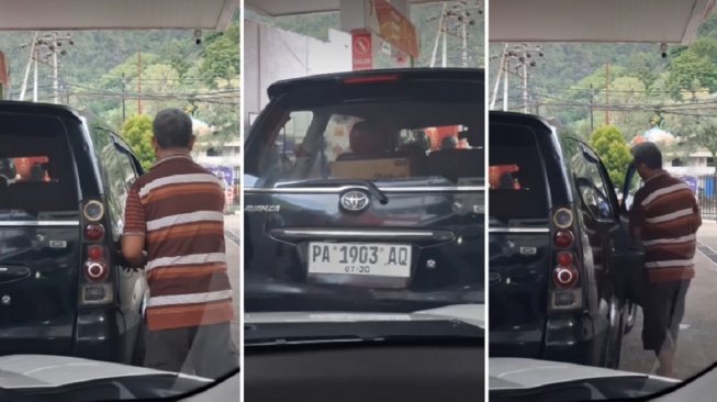 Sebuah mobil avanza bisa mengisi BBM Petralite dengan jumlah transaksi hingga Rp800 ribu (Instagram)