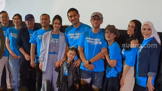 Michelle Ziudith dalam sesi jumpa pers usai screening film Jangan Panggil Mama Kafir di XXI Epicentrum, Kuningan, Jakarta Selatan, Senin, 13 Oktober 2025. [Suara.com/Adiyoga Priyambodo]
