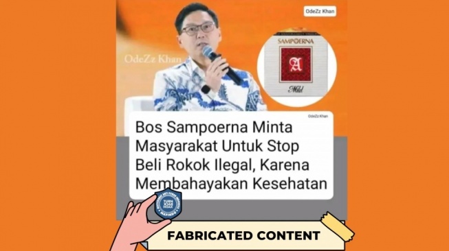 Hoaks Bos Sampoerna larang warga beli rokok ilegal. [Dok. Istimewa]