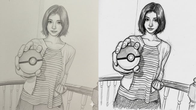 15 Prompt Gemini AI Edit Foto Jadi Sketsa Abstrak Bergaya Coretan Tangan