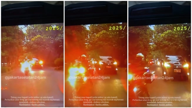 Aksi patwal bikin terjadi kecelakaan di kebayoran baru, mobil ditabrak akibat manuver mendadak (Instagram)
