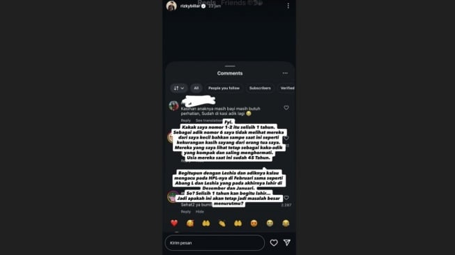 Rizky Billar tak terima kehamilan ketiga Lesti Kejora dinyinyiri (Instagram/@rizkybillar)