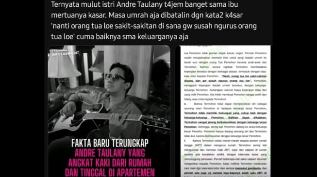Diduga berkas cerai Andre Taulany bocor (Thread/@akubahagia221)