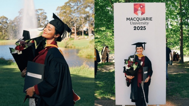 Pesona Amanda Rawles di Hari Wisuda: Anggun dengan Sentuhan Kebaya Modern