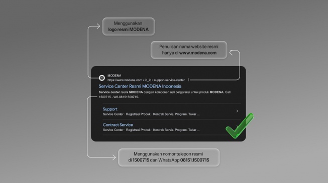 Pengecekan service resmi. [Modena]