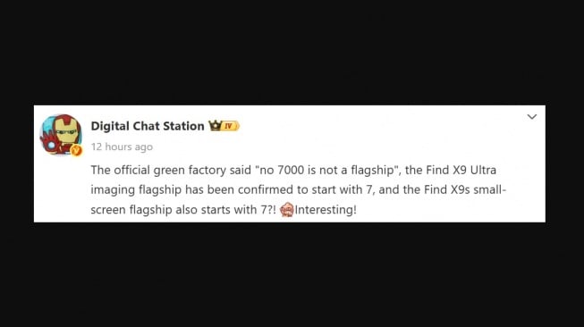 Bocoran Oppo Find X9s. [Gizmochina]