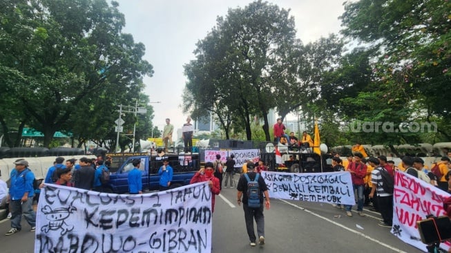 Demo Satu Tahun Prabowo-Gibran, Sebagian Jalan Medan Merdeka Selatan Ditutup