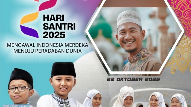 Ilustrasi twibbon hari santri 2025