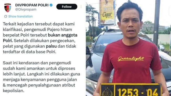 Viral! Pajero Pelat Dinas Polri "Tot Tot Wuk Wuk" di Bandung Ternyata Bukan Polisi (X/TikTok)