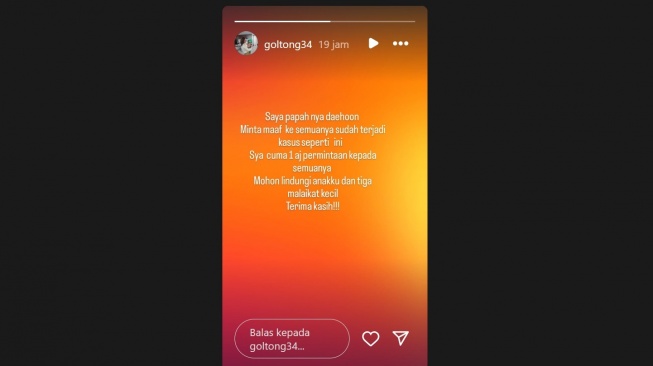 Unggahan ayah Daehoon, mertua Julia Prastini (Instagram/@Goltong34)