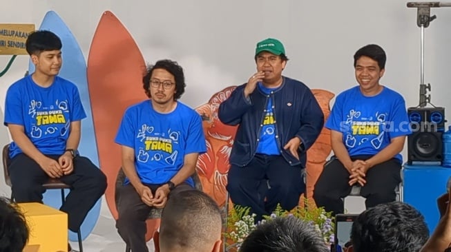 Sesi bincang santai bersama pemain dan sutradara film 'Suka Duka Tawa' di kawasan Haji Nawi, Jakarta Selatan, Selasa, 21 Oktober 2025. [Suara.com/Adiyoga Priyambodo]