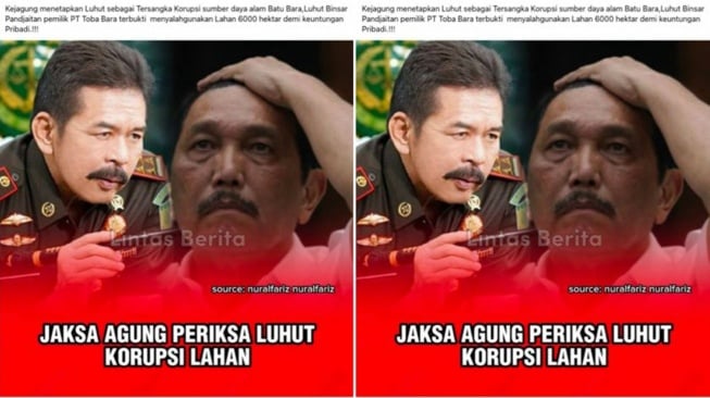 Hoaks Luhut jadi tersangka kasus korupsi batu bara. [Ist]