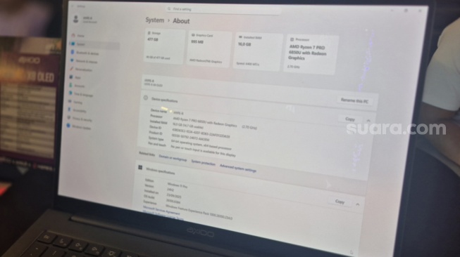 Peluncuran laptop Axioo Hype R X8 OLED di Jakarta, Rabu (22/10/2025). [Suara.com/Dythia]