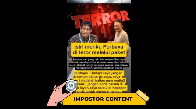 Hoaks istri Purbaya diteror darah segar. [Dok. Istimewa]