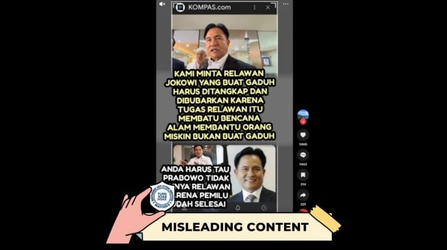 Yusril Minta Tangkap dan Bubarkan Relawan Jokowi. [Dok. Istimewa]