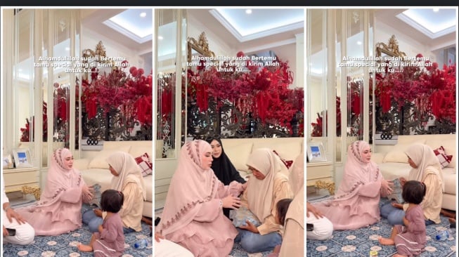 Shella Saukia beri tumpukan uang ke Melda Safitri perempuan yang viral setelah dicerai suaminya dua hari sebelum pelantikannya sebagai Pegawai Pemerintah dengan Perjanjian Kerja (PPPK) di Satpol PP Aceh Singkil (Instagram)
