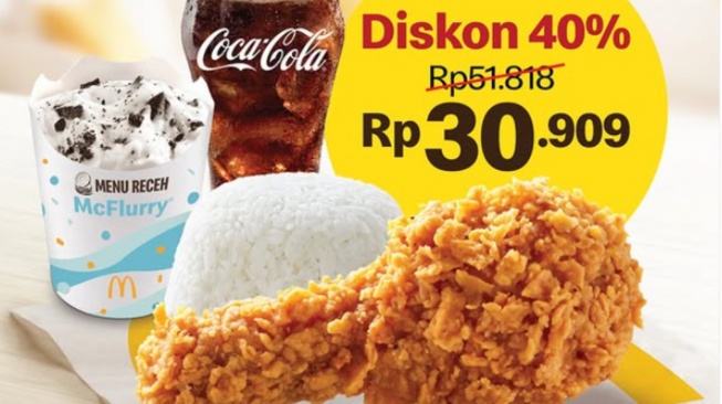 Promo Spesial McDonald's: Diskon Paket Makan 40 Persen Hanya Hari Ini