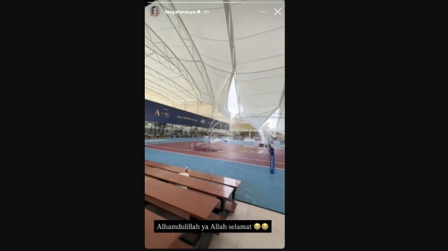 Tasya Farasya Unggah Momen Mencekam, Atap Lapangan Padel Ambruk Saat Turnamen. [Instagram]