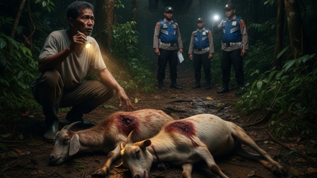 Heboh! Kambing Warga Tanggamus Diduga Diterkam Beruang di Tengah Malam