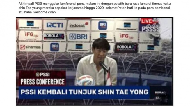 Hoaks Shin Tae-yong resmi kembali latih Timnas Indonesia. [Ist]