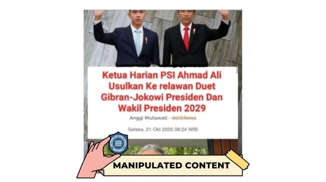 CEK FAKTA: Unggahan Soal PSI Usulkan Gibran dan Jokowi di Pilpres 2029