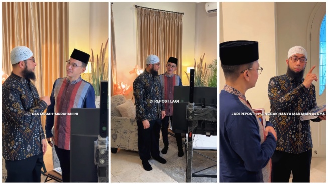 Momen Ruben Onsu bertemu dengan Ustaz Khalid Basalamah (Instagram)