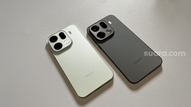 Oppo Find X9 Pro yang resmi dikenalkan ke Indonesia pada Rabu (29/10/2025). [Suara.com/Dicky Prastya]