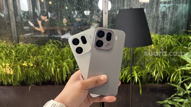 Oppo Find X9 Pro yang resmi dikenalkan ke Indonesia pada Rabu (29/10/2025). [Suara.com/Dicky Prastya]