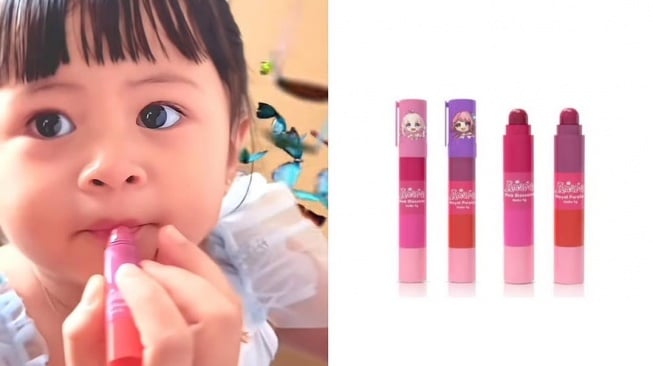 Lipstik anak ala Lily putri Nagita Slavina. (Instagram/fashion_ranskids)