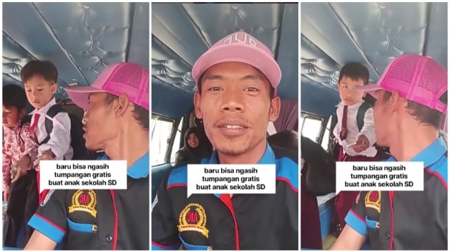Sopir angkot ini menjadi viral setelah menggratiskan anak-anak sekolah dasar (Instagram)
