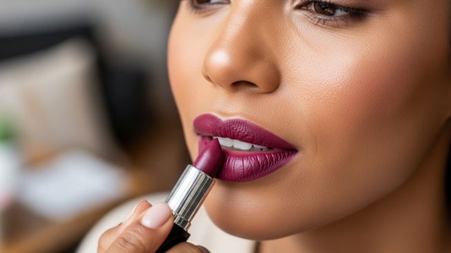 Ilustrasi lipstik untuk warna bibir gelap. (Google AI Studio)