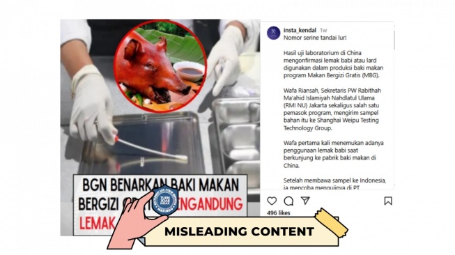 Beredar hoaks Badan Gizi Nasional (BGN) membenarkan baki program MBG mengandung lemak babi.