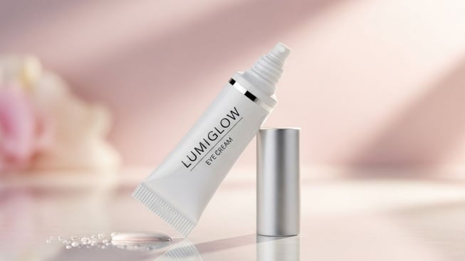 Ilustrasi eye cream. (Google AI Studio)