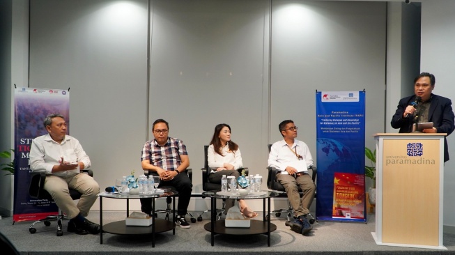 Seminar bertajuk “Strategi Tiongkok Mencari Pasar: Tantangan dan Peluang Bagi Indonesia” di Kampus Pascasarjana Universitas Paramadina, Jakarta, Jumat (31/10/2025).