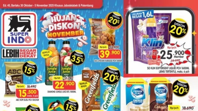 Promo Superindo Hari Ini 2 November 2025: Diskon 50% dari Sosis hingga Deterjen