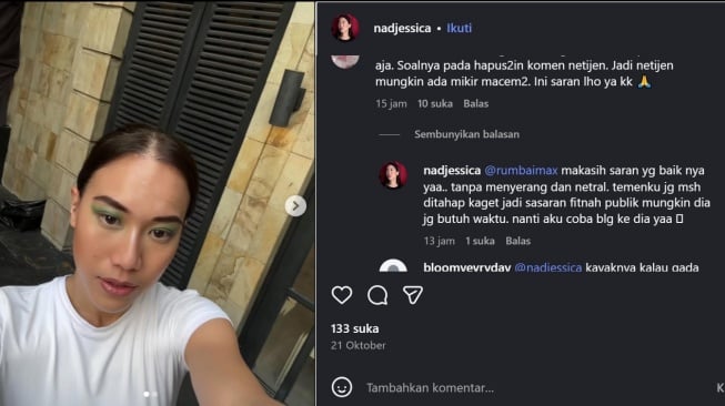 Teman Sabrina Alatas ikut pasang badan (Instagram/@nadjessica)