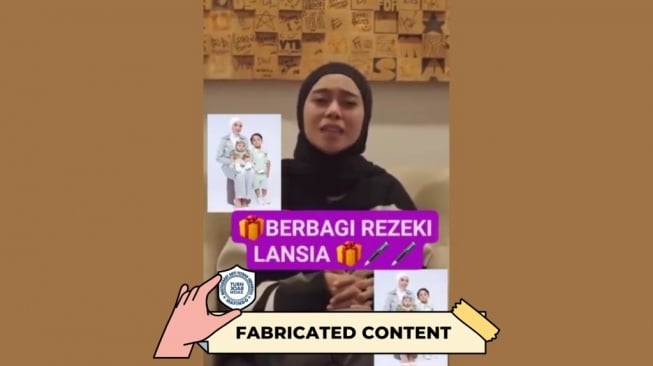 Hoaks Lesti Kejora bagi-bagi uang untuk lansia. [Dok. Istimewa]