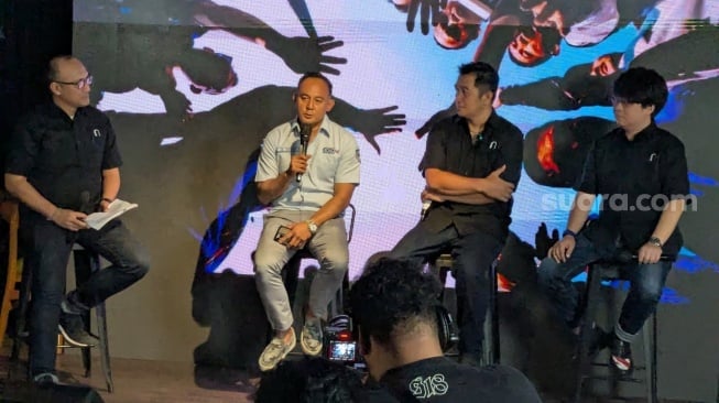 Suasana jumpa pers Gesrek Festival 2025 di kawasan Melawai, Jakarta Selatan, Selasa, 4 November 2025. [Suara.com/Adiyoga Priyambodo]