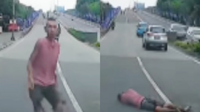 Heboh Pria Cepak di Tanah Abang Tabrakan Diri ke Mobil, Aksinya Diolok-olok: Akting Kurang Natural