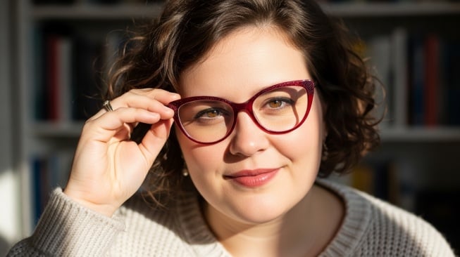 Bentuk kacamata cat eye (Google Studio AI)