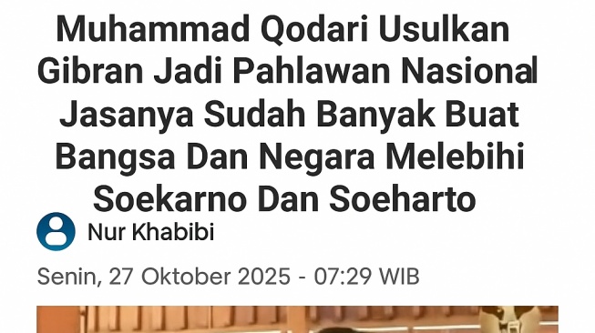 Hoaks Gibran Rakabuming Raka diusulkan jadi Pahlawan Nasional. [Dok. Antara]