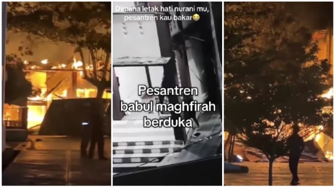 Seorang santri membakar pesantren diduga karena sering di-bully teman-temannya (TikTok)