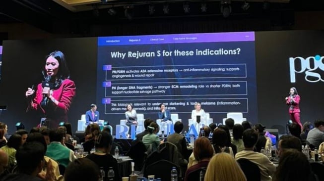 dr. Mathelda Weni, menjadi satu-satunya pembicara dari Indonesia di PharmaResearch Global Symposium (PGS) Ke-6 di Korea Selatan. (Dok. Istimewa)