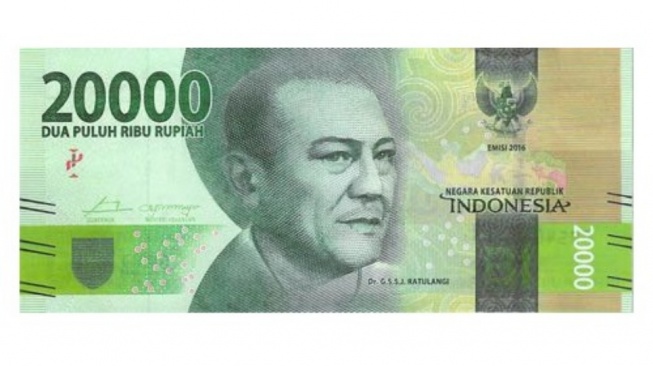 Uang pecahan Rp 20.000 dengan gambar Sam Ratulangi. [Wikimedia Common]