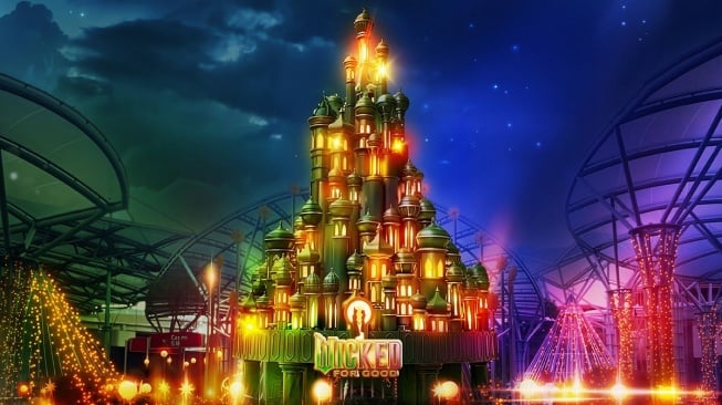 Resorts World Sentosa (RWS) berkolaborasi dengan Universal Pictures, Sentosa Development Corporation (SDC), DBS Bank, dan Singapore Tourism Board (STB) akan mengubah Pulau Sentosa menjadi dunia magis dari film "Wicked: For Good". [© 2025 UCS LLC]