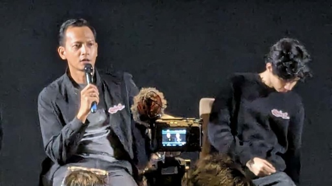 Fedi Nuril dalam perilisan poster dan trailer film Qorin 2 di XXI Senayan City, Jakarta Pusat, Senin, 10 November 2025. [Suara.com/Adiyoga Priyambodo]